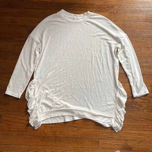 Amaryllis White Ruffle Sweater - Picture 1 of 5